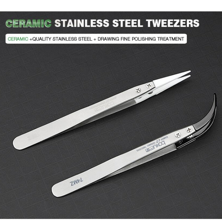 Stainless Steel Curved Tweezers for Precision Repair Tools