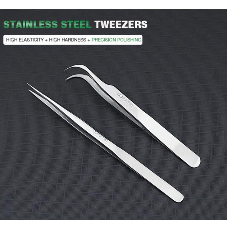 Stainless Steel Curved Tweezers for Precision Repair Tasks