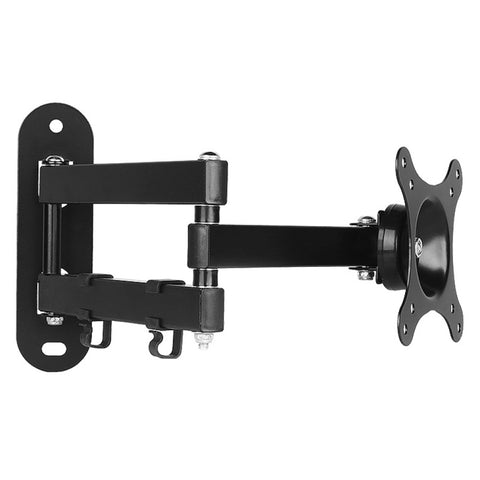Cadre de montage à trois bras pour moniteur d'ordinateur rétractable et installable avec écran vertical horizontal universel de 14 à 27 pouces, écran horizontal de 14 à 27 pouces installable