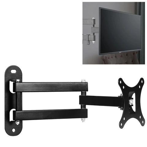 Cadre de montage sur un mur à trois bras pour moniteur d'ordinateur rétractable universel de 14 à 27 pouces, 14 à 27 pouces