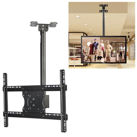 Double utilisation pour le montage sur le mur du soffite du téléviseur à écran unique réglable en hauteur et angulation universelle de 32 à 65 pouces, porte rétractable : 0,5 à 2 m, 32 à 65 pouces
