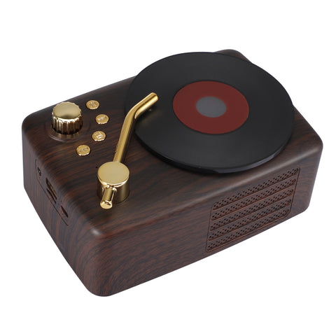 Haut-parleur Bluetooth style rétro, antenne de lecture FM à haute sensibilité intégrée, voyage à long terme, T12 (Marron)