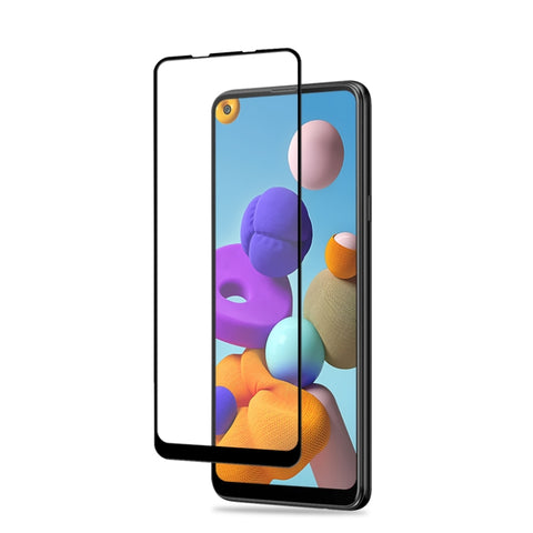 Per Samsung Galaxy A21s morbido 0,33 mm 9H 2,5D Pellicola in vetro temperato a colla completa