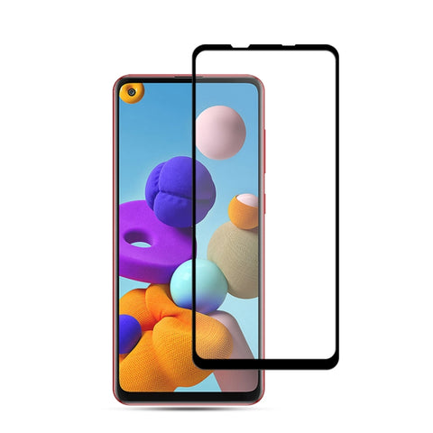 Per Samsung Galaxy A21s morbido 0,33 mm 9H 2,5D Pellicola in vetro temperato a colla completa
