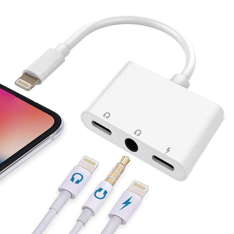 ZS-KL21820 3 in 1 Porta di ricarica da 8 pin a 8 pin + Jack per auricolari da 8 pin + Adattatore per adattatore per auricolari Jack da 3,5 mm