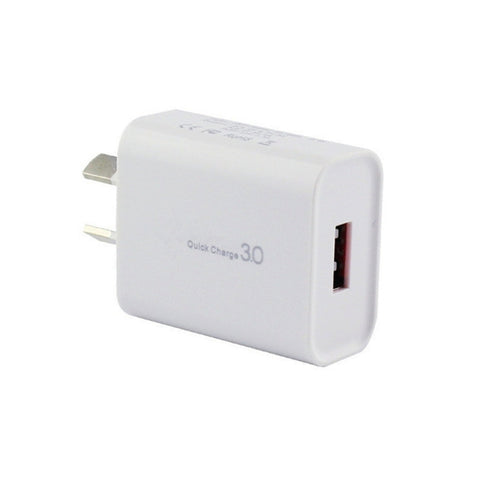 Caricatore con interfaccia USB singola QC 3.0 18 W 3 A, spina AU