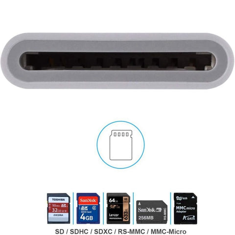 ZS-KL21810 Adattatore per lettore di schede per fotocamera da 8 pin a scheda SD, supporta tutti i sistemi iOS, SD Card Slot