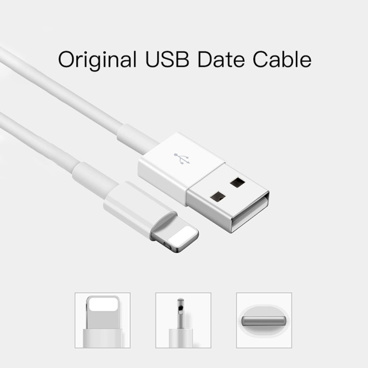 2 in 1 1m USB to 8 Pin Data Cable + 30W QC 3.0 4 USB Interfaces Mobile Phone Tablet PC Universal Quick Charger Travel Charger Set, UK Plug              ...