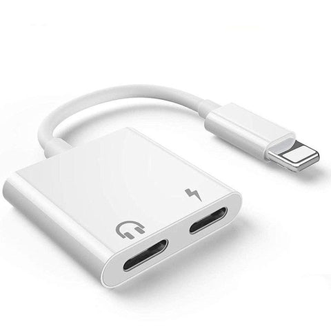 ZS-S1802 2 in 1 da 8 pin maschio a 8 pin di ricarica + adattatore per auricolari con connettore audio femmina a 8 pin, supporto chiamate e controllo via cavo, compatibile con tutti i sistemi IOS