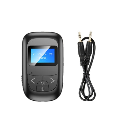 T14 Adattatore Bluetooth 2 in 1 Trasmettitore ricevitore Bluetooth per chiamate in vivavoce per auto con display digitale LCD, T14