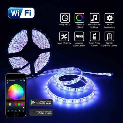 Set di kit di alimentazione per casa intelligente WIFI con striscia LED RGB 5M 5050 (non impermeabile)