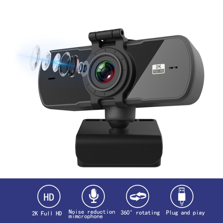 C5 2K Full HD Webcam with Auto Focus and Mic for Streaming