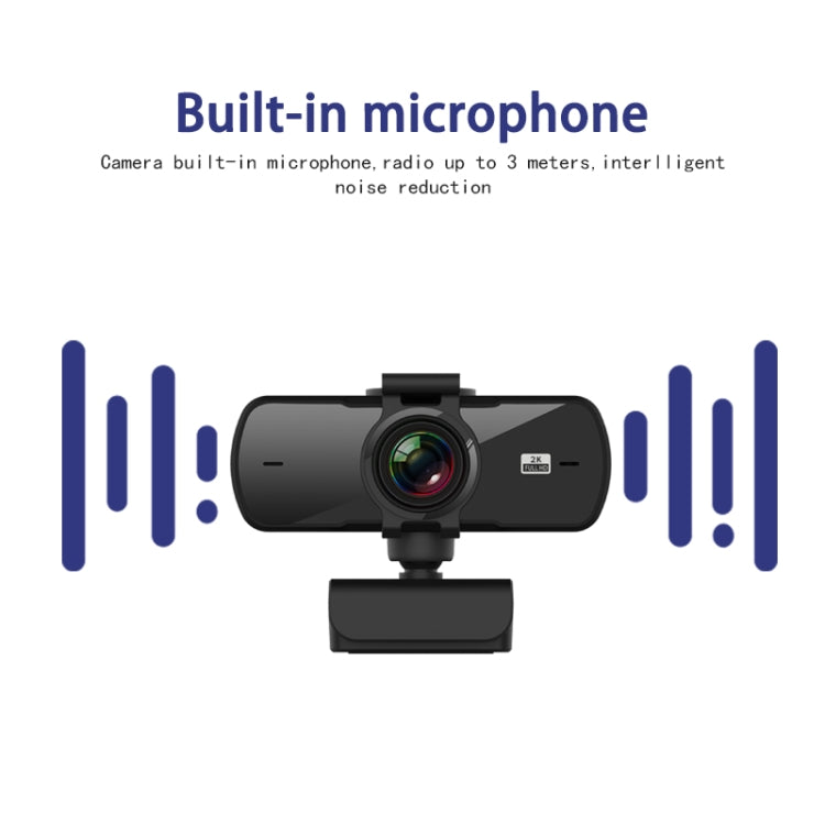 C5 2K Full HD Webcam with Auto Focus and Mic for Streaming
