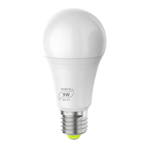 Lampe LED intelligente WIFI E27 RGBCW de 9 W. Lampe pour automatisation domestique intelligente sans fil, 220V