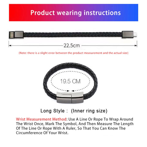 Cavo dati braccialetto creativo da USB a micro USB XJ-26 2.4A, lunghezza cavo: 22,5 cm, XJ-26 Micro USB, 22.5cm Micro USB