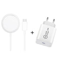 XJ-31 2 in 1 15W Magnetic Wireless Charger + PD 20W USB-C / Type-C Travel Charger Set for iPhone 12 Series, EU Plug, US Plug, UK Plug