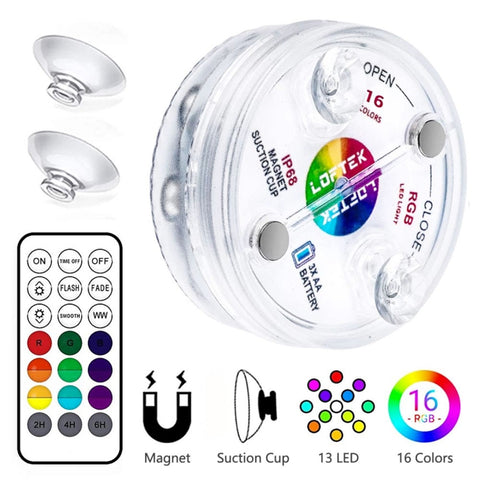 16 colori 13 LED luce subacquea piscina luce subacquea lampada subacquea dimmerabile a ventosa
