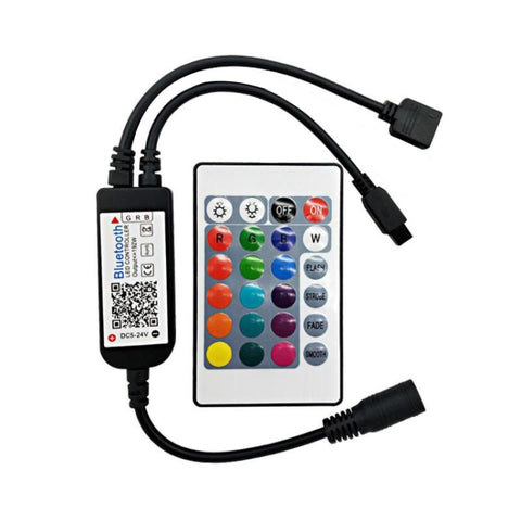 Controller LED RGB Bluetooth con controller a infrarossi a 24 tasti per striscia LED 5630 5050 3528 2835, DC 5-24V