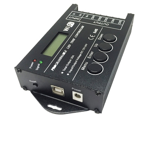 TC421 Controller temporale LED RGB programmabile 5CH WiFi 20A per acquario, acquario, crescita delle piante, DC 12-24V