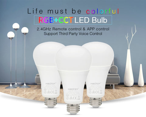 FUT105 12W RGB + CCT Lampadina LED E27 Luce interna 2.4G Smart Phone remoto Controllo APP Camera da letto Soggiorno AC100 ~ 240V
