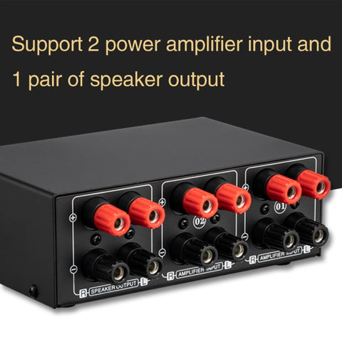 B051 Amplificateur de puissance à 2 entrées et 1 sortie et commutateur de sortie pour sélectionner les haut-parleurs avec réglage du volume 2 Amplificateur de puissance Commutateur audio Comparateur de distribution, B051