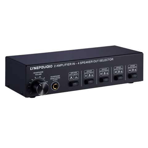B032 Amplificateur de puissance 2 entrées 4 sorties Commutateur audio Haute qualité audio sans perte de qualité 300 W par canal Commutateur Distributeur Comparateur avec fonction de surveillance du brassard / Entrée audio, B032