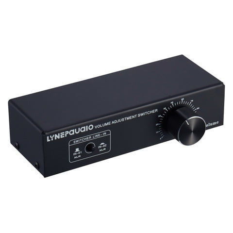 Switcher XLR 2 entrées et 1 sortie haut-parleur passif préattivo complètement équilibré Switcher de contrôle du volume sans perte de données, B028
