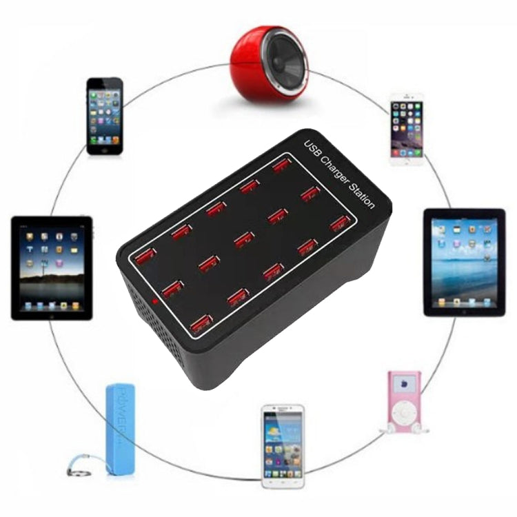 XLD-A7 100W 15 USB Ports Fast Charger Station Smart Charger, AC 100-240V, 100W 15 USB Ports EU Plug, 100W 15 USB Ports US Plug, 100W 15 USB Ports AU Plu...
