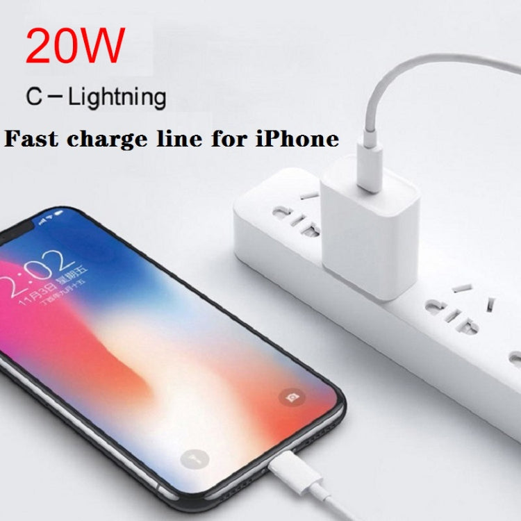 PD 20W Single USB-C / Type-C Port Travel Charger + 3A PD3.0 USB-C / Type-C to 8 Pin Fast Charge Data Cable Set, US Plug, 20W US Plug + PD Cable 1.5m    ...