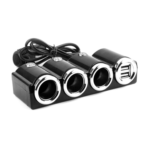 Adaptateur à 3 prises pour batterie de voiture avec double port USB pour prise d'accessoires de voiture, 1503