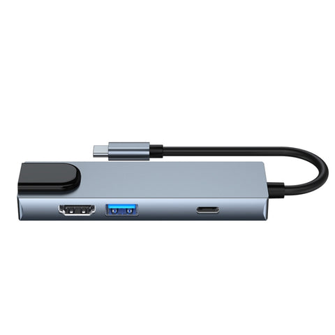 Adattatore 6 in 1 da tipo C a HDMI + RJ45 + SD / TF + PD + HUB USB