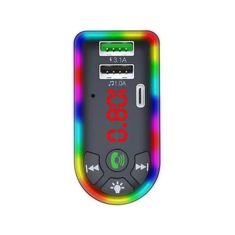 Lecteur MP3 F7 pour voiture 12V, lumière respiratoire colorée QC3.1, double port sans fil PD, F7