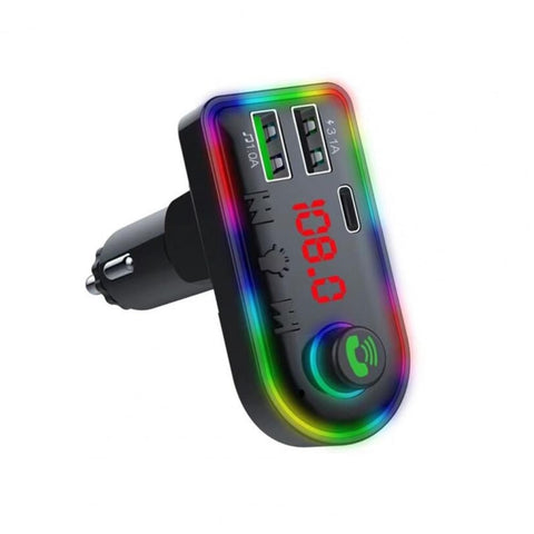 Traducteur FM pour auto F8 Lecteur MP3 pour auto de type C a luce colorata, F8