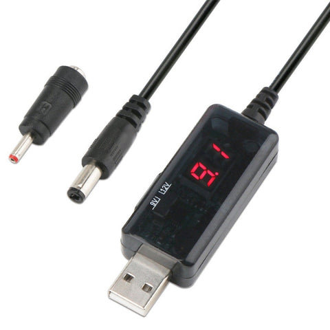 KWS-912V Convertitore boost USB Cavo convertitore CC da 5 V a 9 V 12 V + set di spine da 3,5x1,35 mm, 5V to 9V / 12V