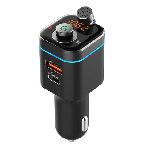 C72 Lecteur MP3 pour voiture Lecteur de musique FM PD18W Lecteur pour voiture USB-C Lecteur musical pour téléphone, C72