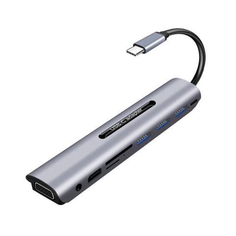 V161B HUB 9 en 1 de type C vers HD / VGA / USB 3.0 / SD / audio de 3,5 mm / lecteur de carte TF, V161B