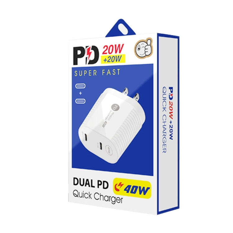 40W Dual Port Fast Charger for iPhone & iPad - US Plug