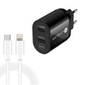40W Dual Port Type-C Fast Charger with Data Cable
