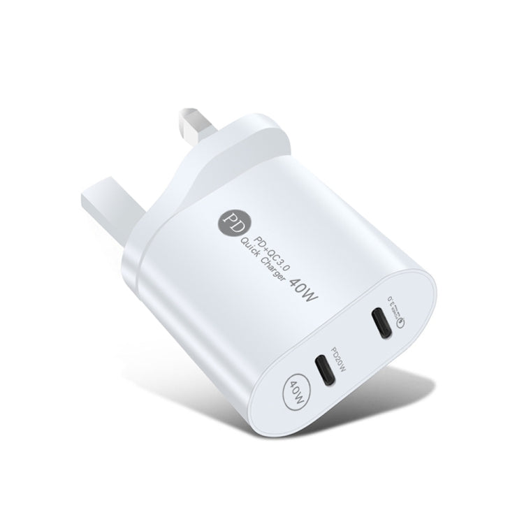 40W Dual Port PD USB-C Fast Charger for iPhone & iPad