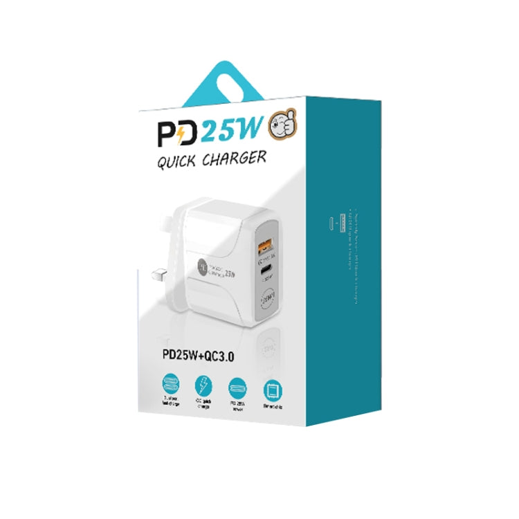 Fast Charger PD25W USB-C & QC3.0 Dual Ports with Cable