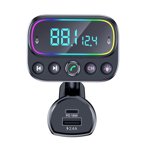 T67 Bluetooth 5.0 Lecteur de musique MP3 pour transmetteur automatique modulateur FM Adaptateur AUX sans fil Vivavoce, T67