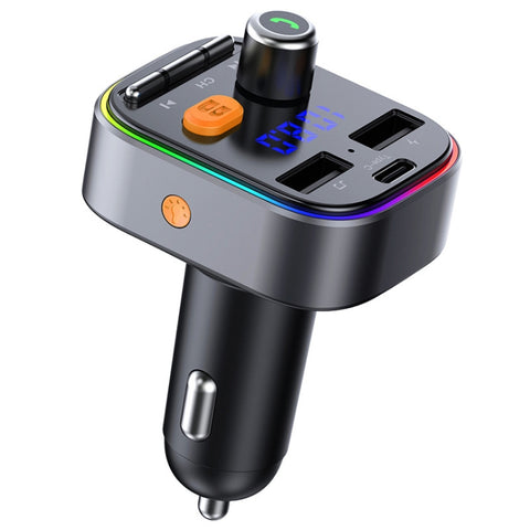 Kit trasmettitore Fm Bluetooth 5.0 per auto T48C Dual USB con caricatore per auto Type-C 5V 2.4A, T48C