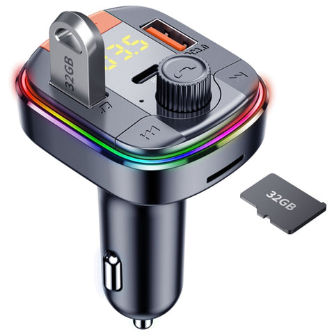 Transmetteur FM Bluetooth pour voiture T832 lecteur MP3 léger couleur puissant batterie de voiture rapide QC3.0, T832