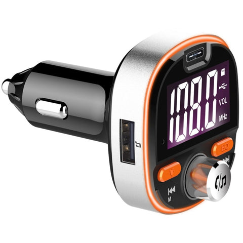 BC53 Lecteur MP3 pour voiture sans fil Transmetteur FM 5.0 Lumières ambiantes colorées Lecteur pour voiture à main libre, BC53