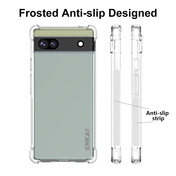 Per Google Pixel 6A Custodia antiurto in TPU trasparente ENKAY, For Google Pixel 6A