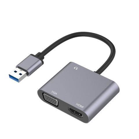Adattatore 3 in 1 da USB a HDMI/VGA/HUB audio