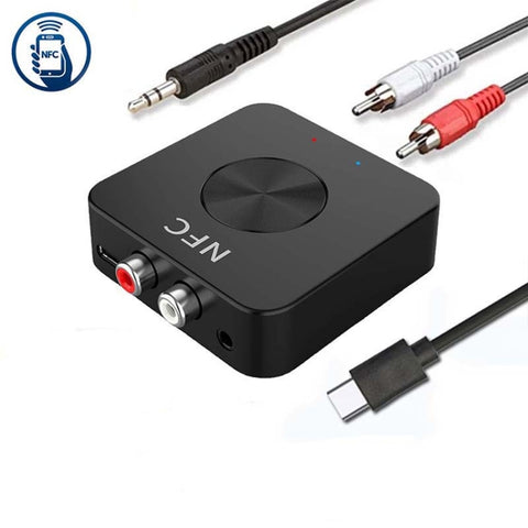 Récepteur et transmetteur NFC Bluetooth 5.0 BT-21 Adaptateur audio AUX RCA de 3,5 mm, BT-21