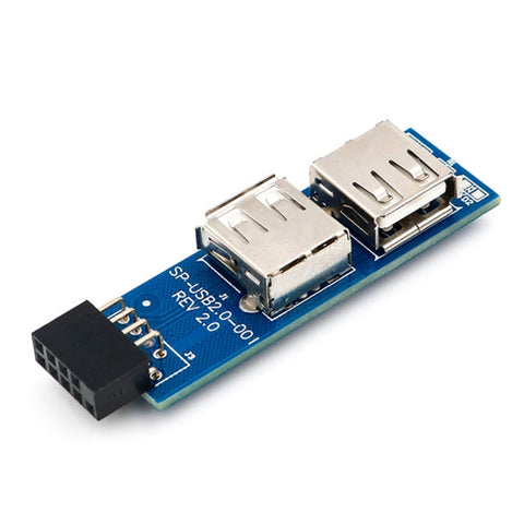 Scheda madre PC da 9 pin a 2 convertitori USB 2.0 femmina per dongle, ricevitore mouse wireless