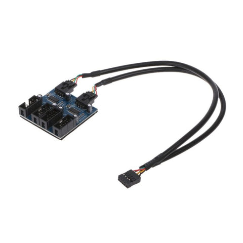 Computer desktop USB 2.0 a 9 pin Connettore breakout cavo di prolunga da 1 a 4 pin