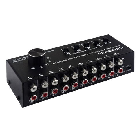 Sélecteur de commutateur de signal audio RCA 6 entrées 4 prises Distribue le contrôle de l'interrupteur de l'appareil